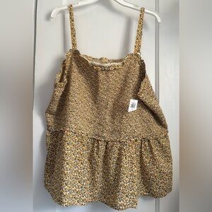 NWT Old Navy Smocked Tank Top adjustable straps smoke bodice Sz: 3X